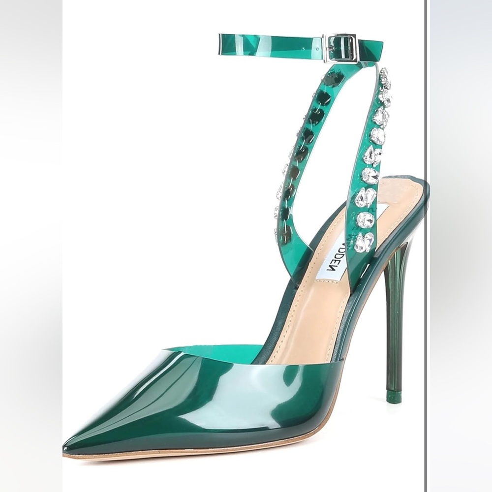 Steve Madden Vary Green Rhinestone Heels. Size 9.5